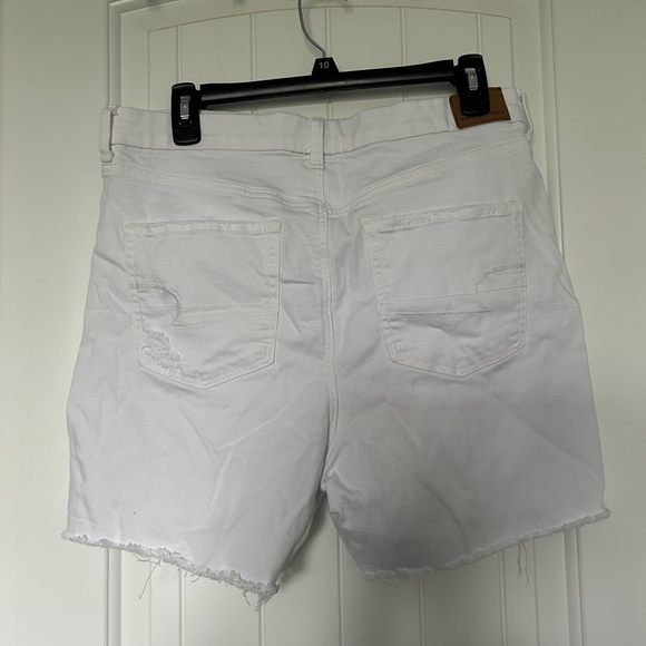 White Distressed Womens Curvy High Rise Shorts - Picture 2 of 5